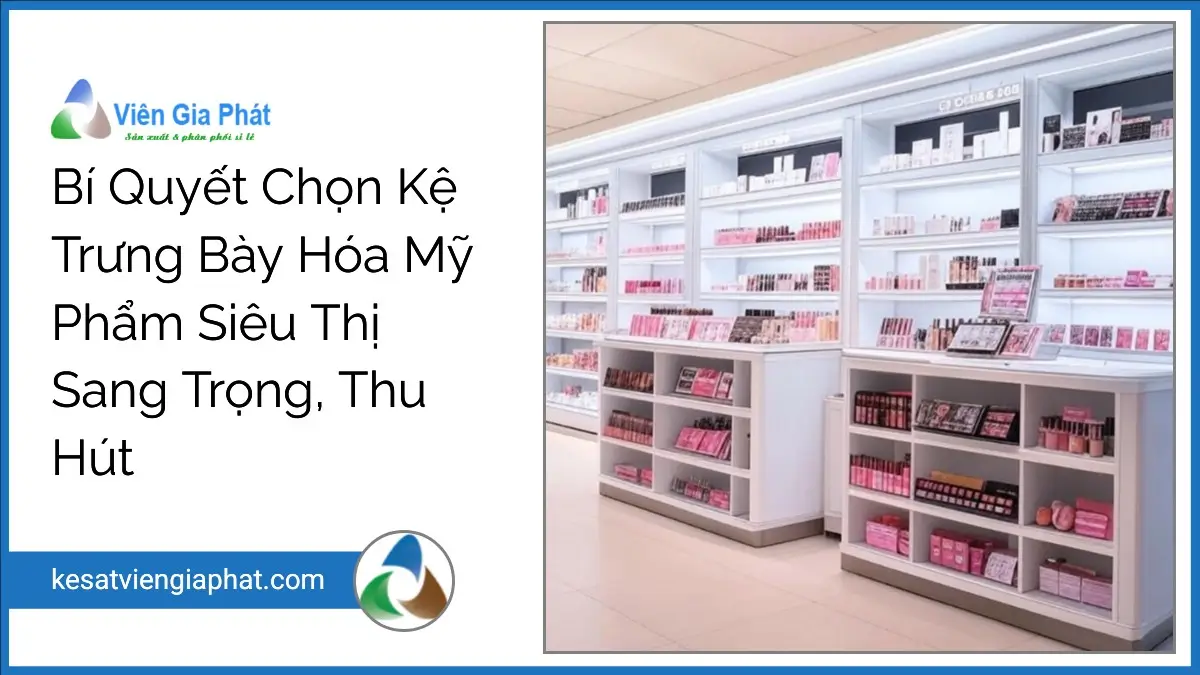 Kệ siêu thị trưng bày hóa mỹ phẩm sang trọng của Viên Gia Phát, gọn gàng thu hút khách hàng