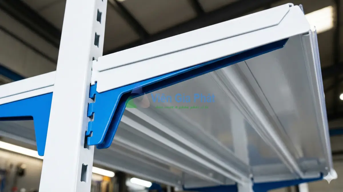 Gân tăng cứng chịu lực của kệ siêu thị Viên Gia Phát