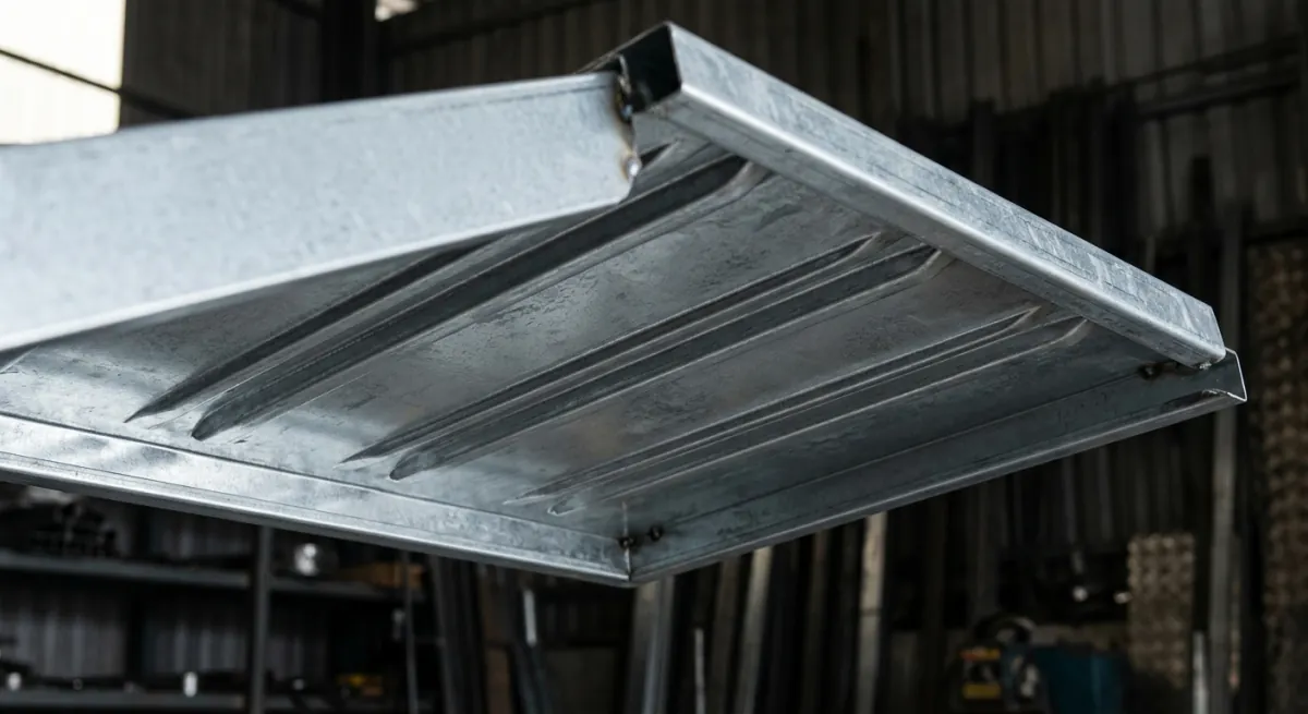 Mâm Kệ Sắt V Lỗ & Phụ Kiện: Kích Thước, Độ Dày, Giá Lẻ 4 Mặt dưới mâm kệ sắt V lỗ có gân tăng cứng chống võng