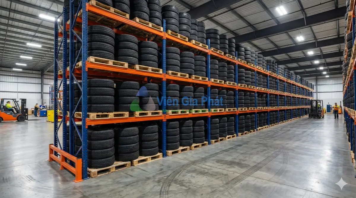 Dự án lắp đặt hệ thống kệ trung tải kho phụ tùng ô tô tại Quận 12, TPHCM do VGP thực hiện.