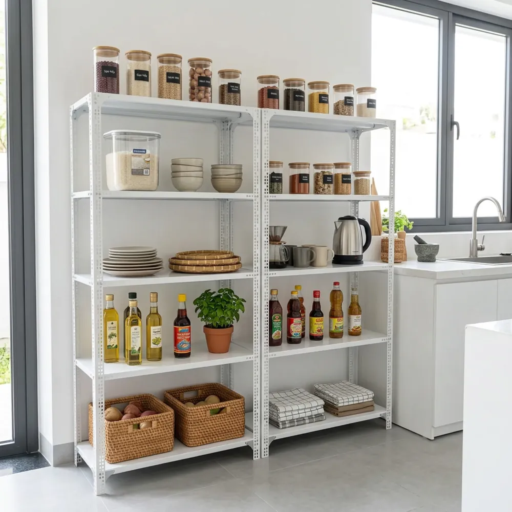 Kệ sắt đa năng là gì? Có phải kệ V lỗ không? Công dụng + giá 3 Kệ sắt đa năng để đồ trong bếp và kho gia đình