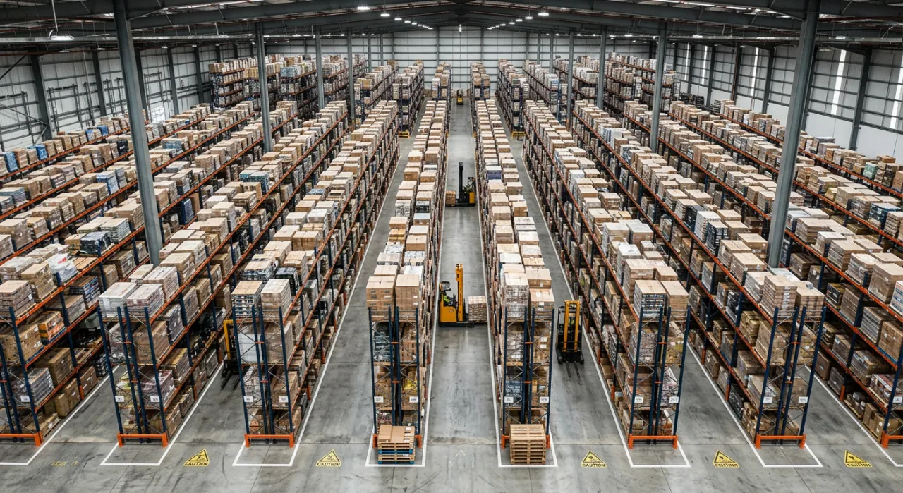 Kệ selective là gì? Phân biệt kệ Selective và Drive-in 4 Kho chứa hàng bằng kệ selective cần lối đi rộng cho xe nâng