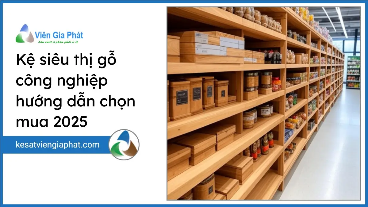 Kệ siêu thị bằng gỗ công nghiệp MDF và MFC chất lượng cao, kiểu dáng hiện đại, trưng bày sản phẩm gọn gàng, thương hiệu PT Phúc Thịnh.