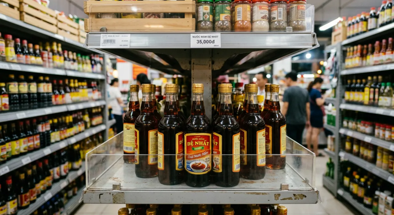 Sai lầm khi trưng bày gia vị chai thủy tinh trên kệ cao