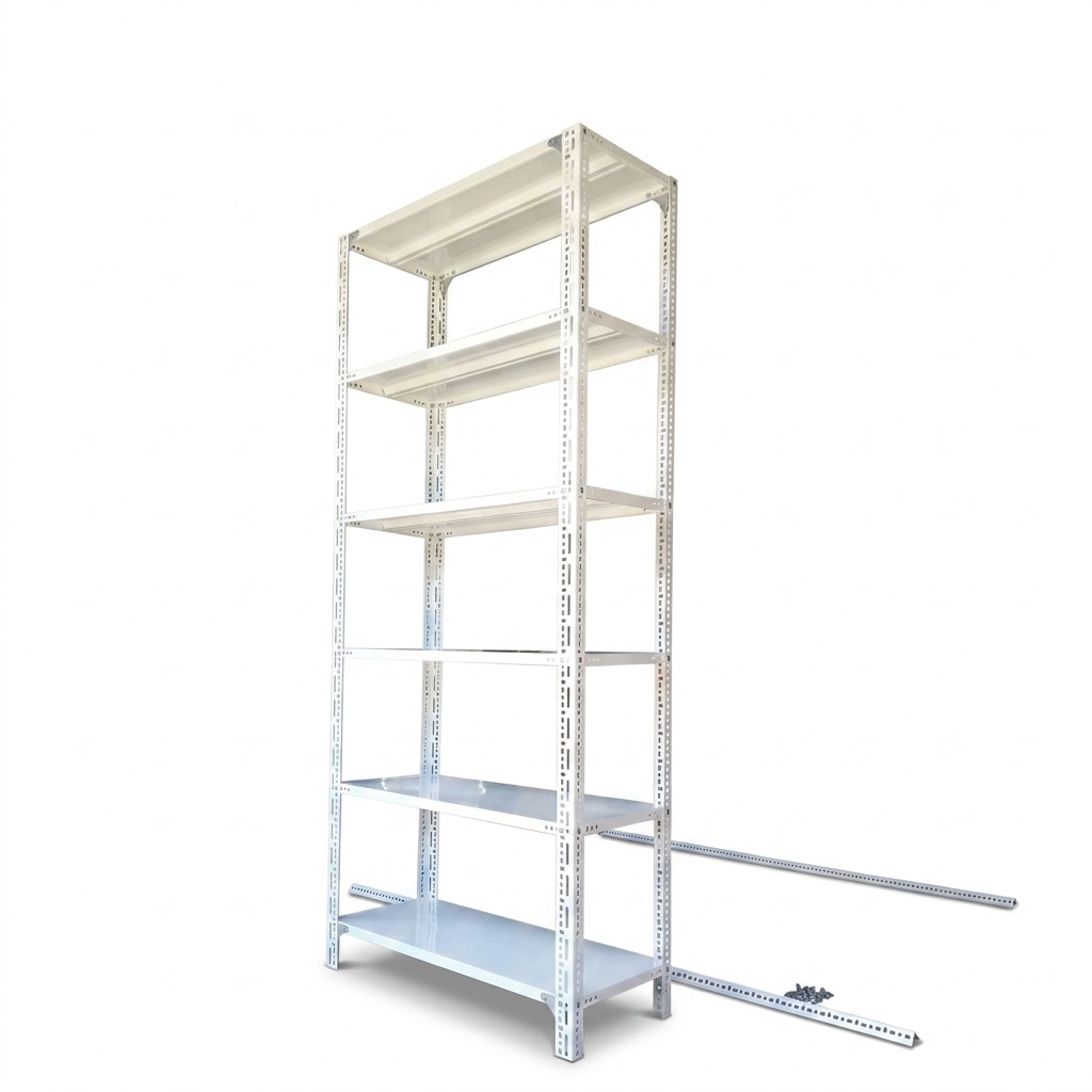 Kệ v lỗ 6 tầng – Cao 2m, Rộng 0.4m, Dài 1.2m, màu trắng
