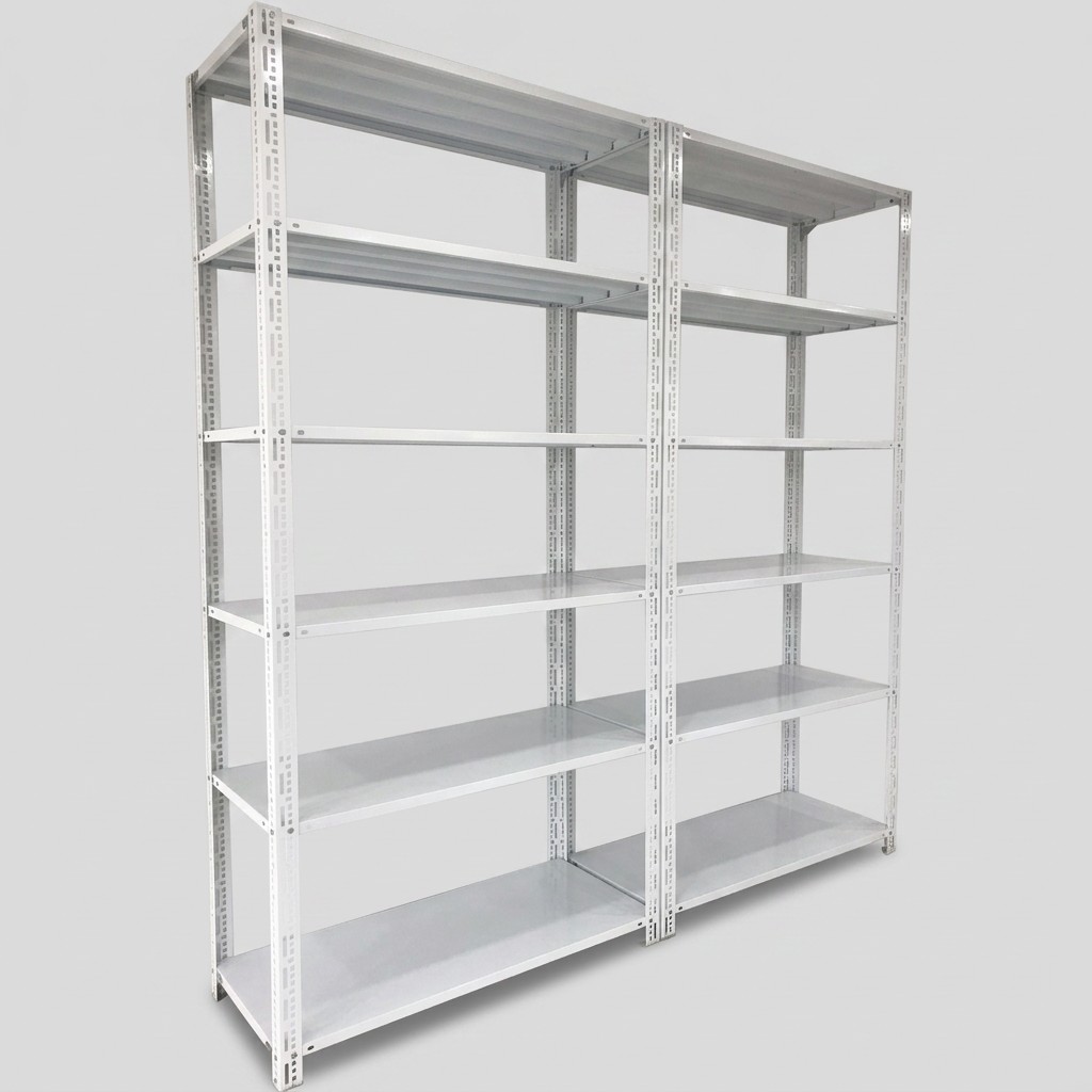 Kệ v lỗ 6 tầng – Cao 2m, Rộng 0.4m, Dài 1m, màu trắng