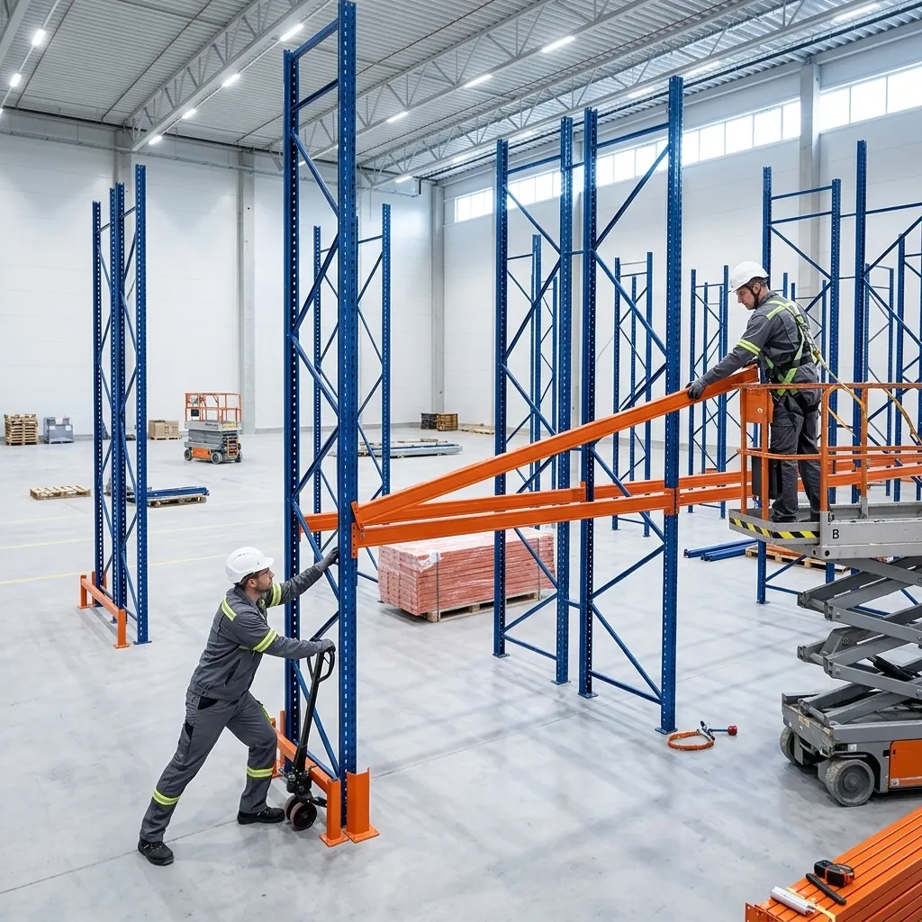 Dịch vụ 3 Đội kỹ thuật Viên Gia Phát lắp đặt hệ kệ tải nặng trong nhà xưởng mới