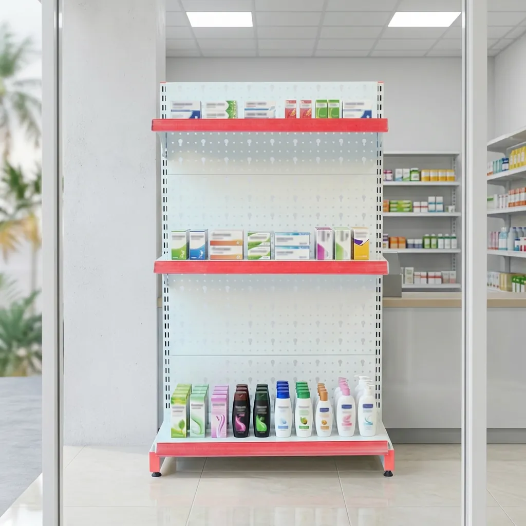 Mẫu kệ siêu thị thấp lưng tôn cho nhà thuốc quầy thuốc