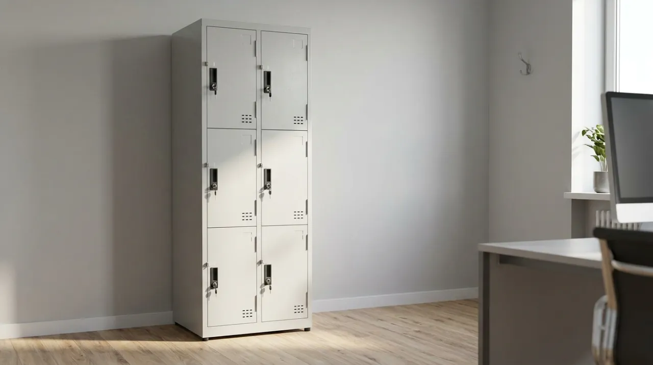 Kệ Sắt Để Hàng Tại Hà Nội: Bảng Giá 2026 & Giao Lắp Tận Nơi 6 Tủ locker sắt kê sát tường trong phòng làm việc